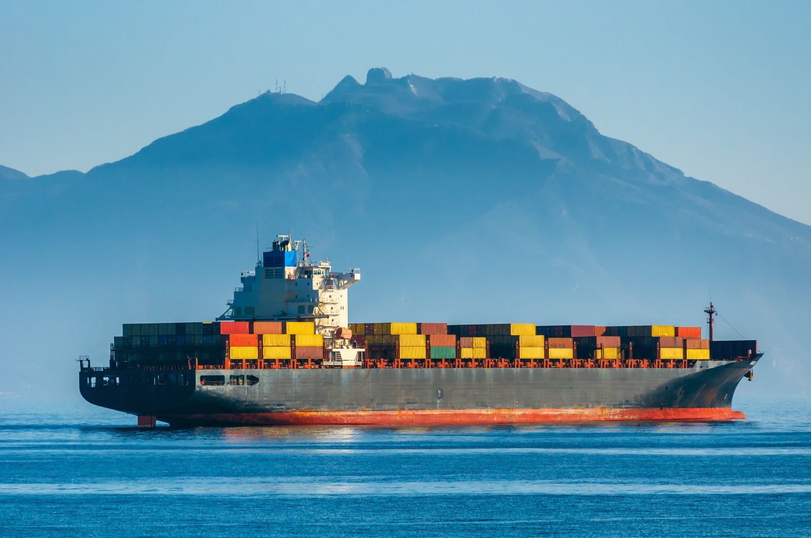 Container vessel underway at sea